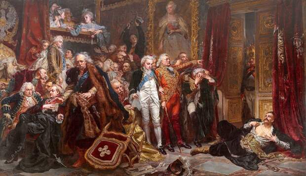 Картина художника Яна Матейко (1866) изображает инцидент на сейме 1773 года. Шляхтич Тадеуш Рейтан упал выхода из зала заседаний с криком: «Убейте меня, не убивайте Отчизну!»