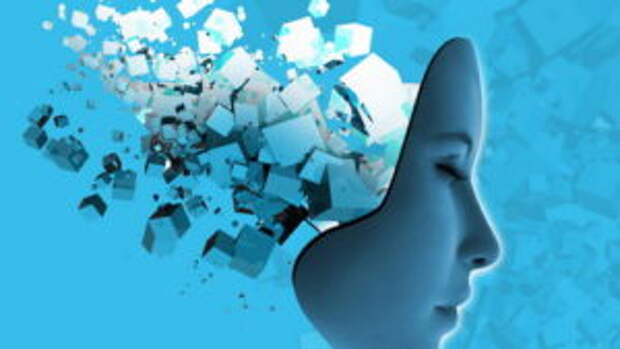 Conceptual image of female likeness face and abstract technology