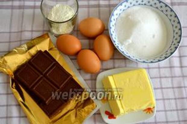 Ингредиенты шоколад (обязательно тёмный, не молочный!), сливочное масло (лучше комнатной температуры), сахар, яйца, мука.