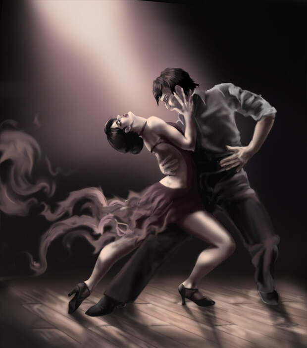 Разумный ангел в танце с демоном. Художник Карлос Тавано танго. Танго танец. Танго танец страсти. Танец двоих.