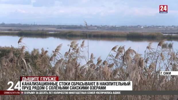 Канализационные стоки сбрасывают в накопительный пруд рядом с солёными сакскими озёрами