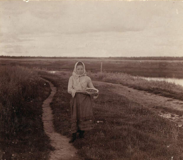 Девочка с земляникой. Река Шексна. 1909 год