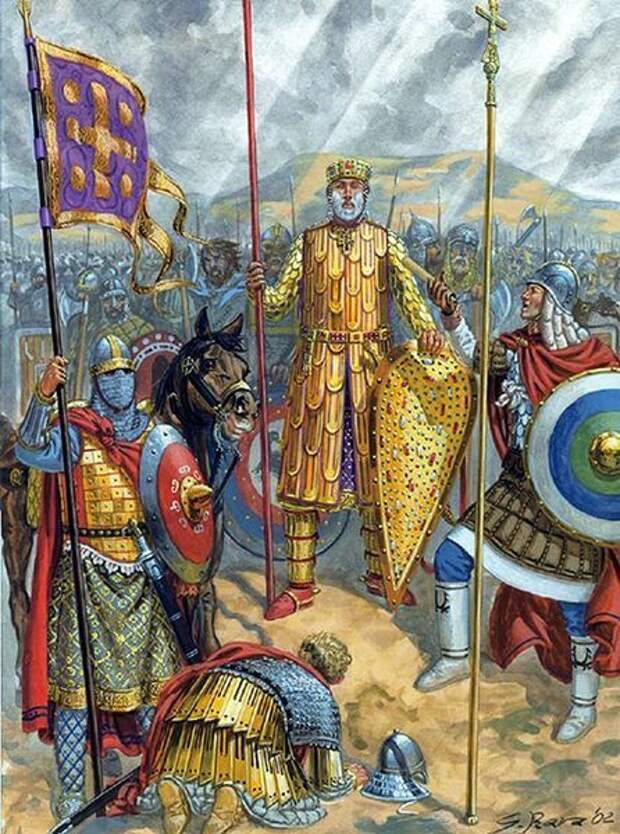 Византийский император в окружении своей варяжской охраны