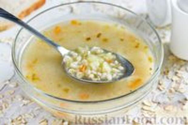 Фото к рецепту: Суп с овсяными хлопьями и картофелем