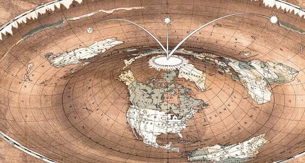 Карта плоской Земли