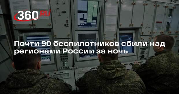 Минобороны: силы ПВО за ночь уничтожили 86 украинских дронов