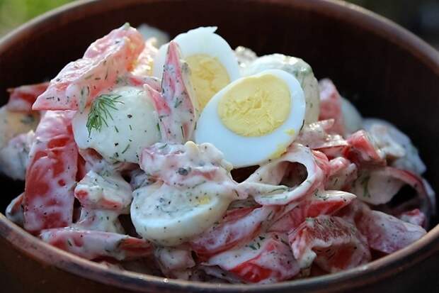 Салат "Красное море" с крабовыми палочками