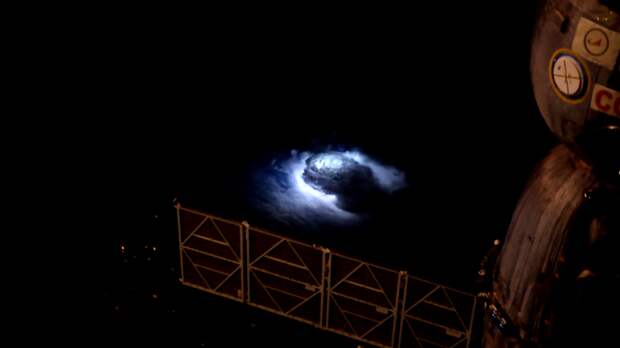 An astronaut on board the International Space Station was on the lookout for thunderstorms.
