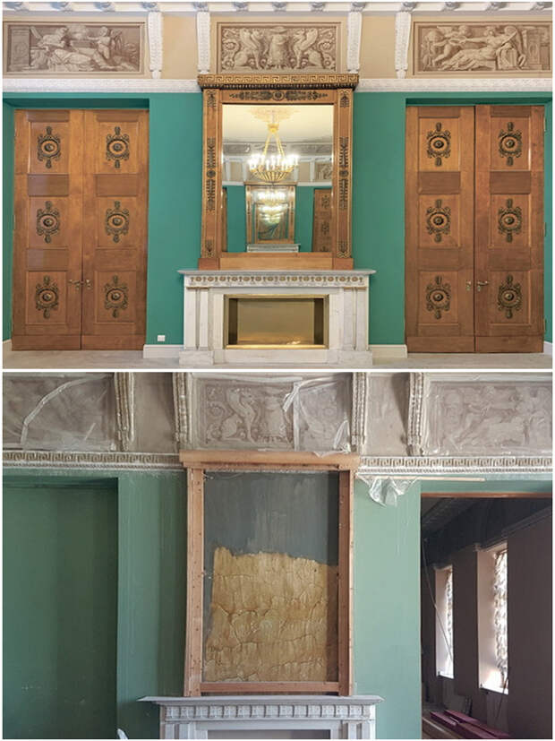 Как выглядят интерьеры Елагина дворца после 20-летней реставрации? Вот десять фото до и после