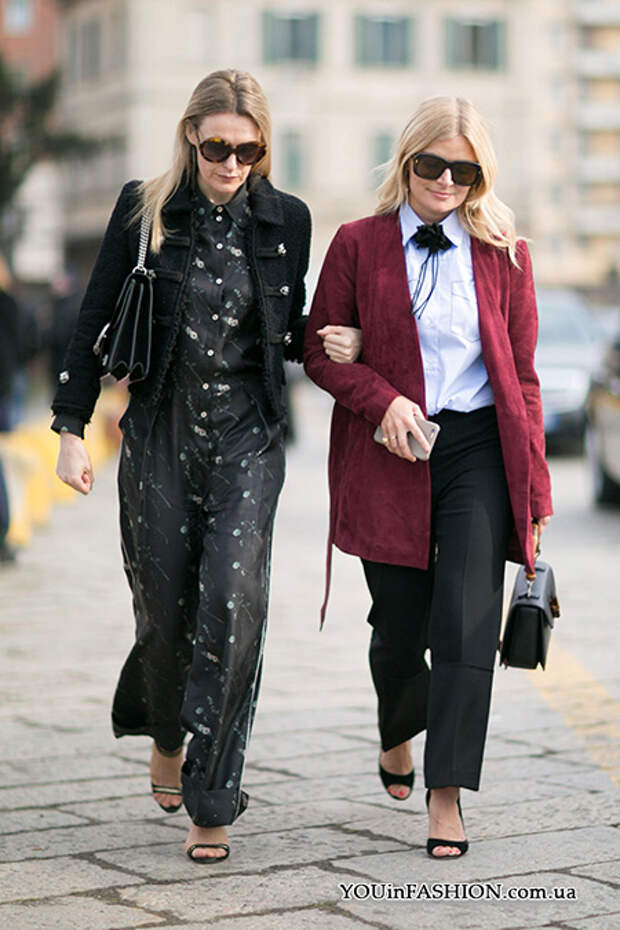 Неделя моды в Милане, уличный стиль, вишневое пальто