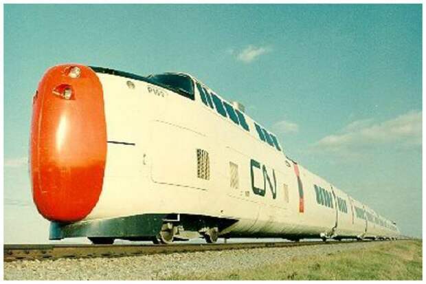 Канадский поезд с уникальным локомотивным носом вагоны, железнодорожные, изобретения, поезда, рельсы, факты, фантазии