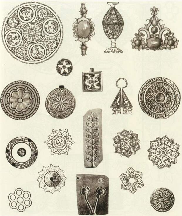 Орнамент в ювелирных изделиях. Формы для отливки украшений. 10 век - 14 век