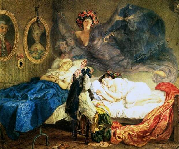Карл Брюллов, «Сон бабушки и внучки», 1829 г.