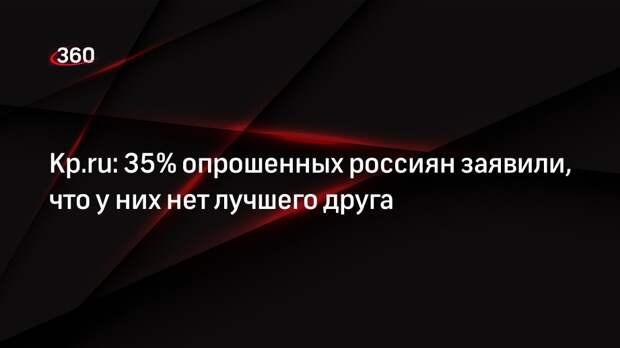 Kp.ru: 35% опрошенных россиян заявили, что у них нет лучшего друга