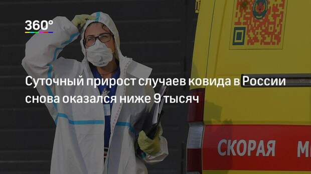 Суточный прирост случаев ковида в России снова оказался ниже 9 тысяч