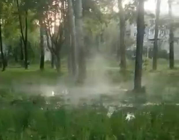 Парк Гагарина в Рязани затопило кипятком