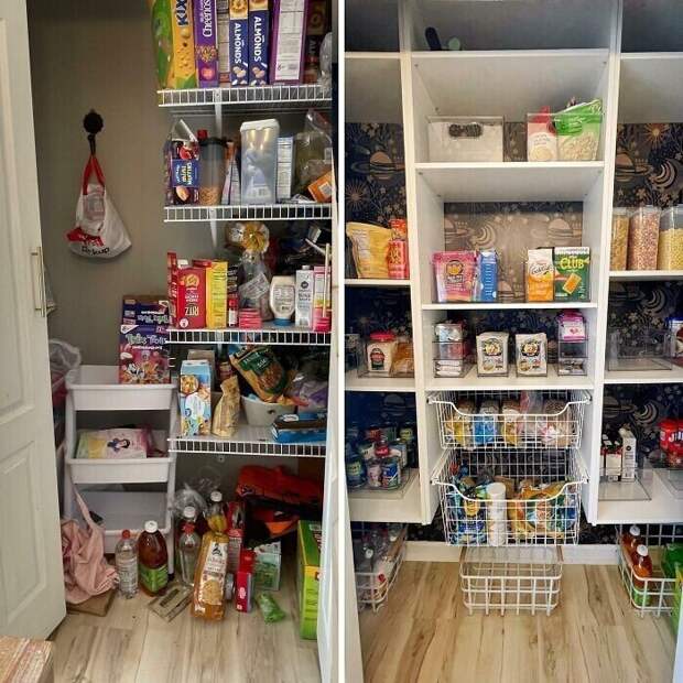 Хранение на кухне: до и после