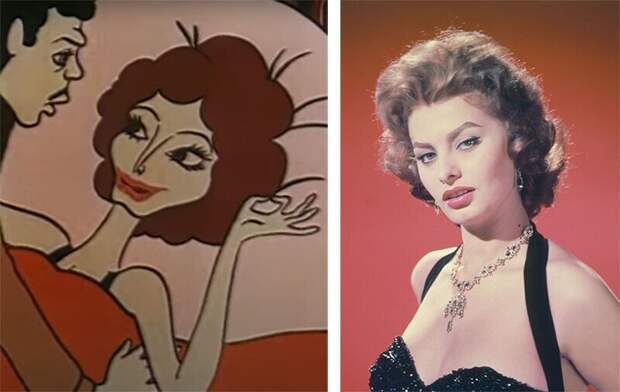 Брижит Бардо, Софи Лорен, Элизабет Тейлор в советском мультфильме