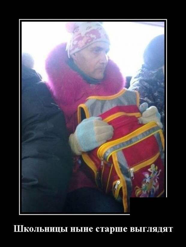 Демотиватор про школьницу
