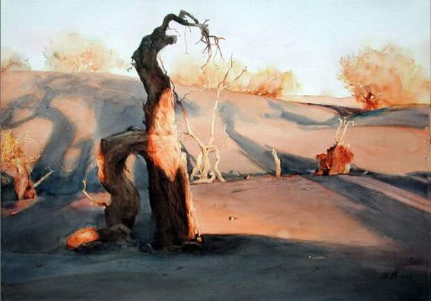 художник Guan Weixing акварели - 04
