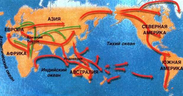 Карта заселения земли