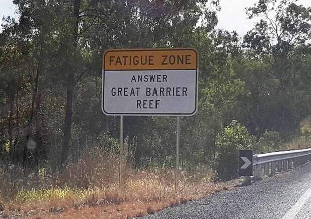 В Австралии установили необычные дорожные знаки, чтобы водители не засыпали в пути