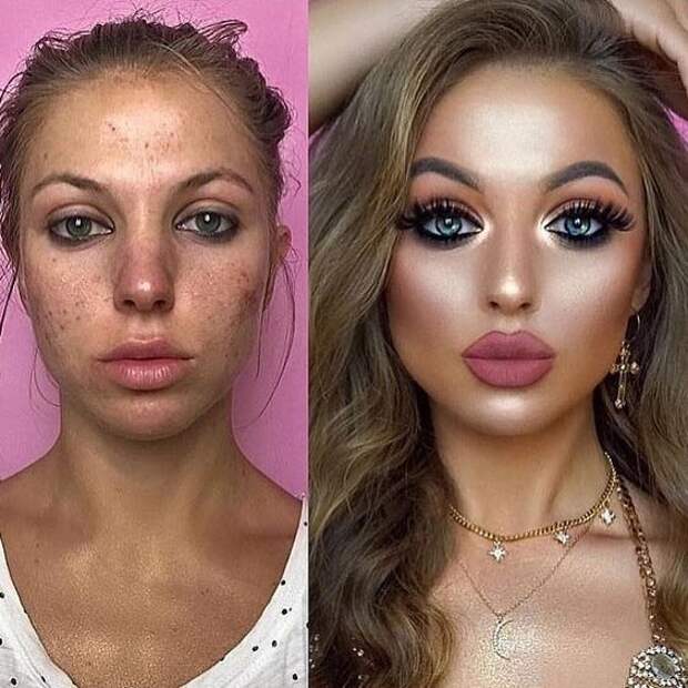 макияж до и после фото 16