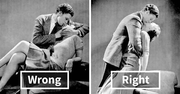 Редакция журнала LIFE 1940‑х годов учит, как правильно целоваться