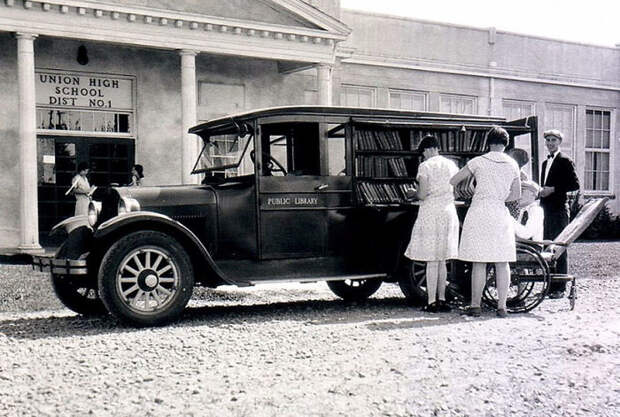 1926 библиотека, библиотека на колесах, ретро фото