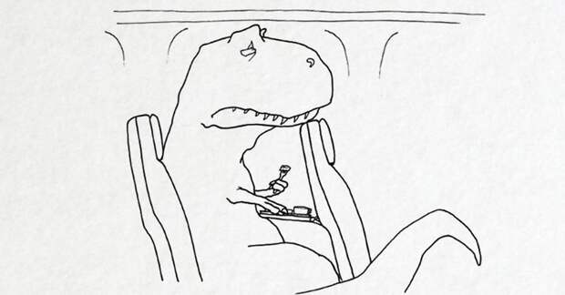 Художник отобразил в своих иллюстрациях всю сложность жизни Ти-Рекса. Вышло грустновато, но смешно динозавр, иллюстрация, рекс, рисунок, художник, юмор