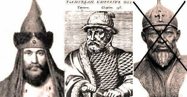 изображение слева -реконструкция Тамерлана по древним гравюрам