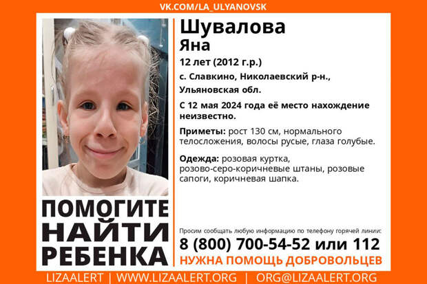 В Ульяновской области вторые сутки ищут пропавшую 12-летнюю девочку