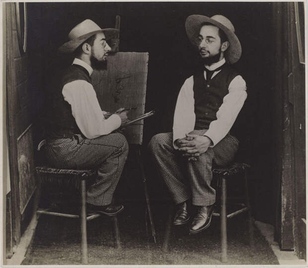 Henri de Toulouse-Lautrec как художник и модель. 1892 г. Автор: Maurice Guibert и Henri de Toulouse-Lautrec. Henri de Toulouse-Lautrec как художник и модель. 1892 г. Автор: Maurice Guibert и Henri de Toulouse-Lautrec.