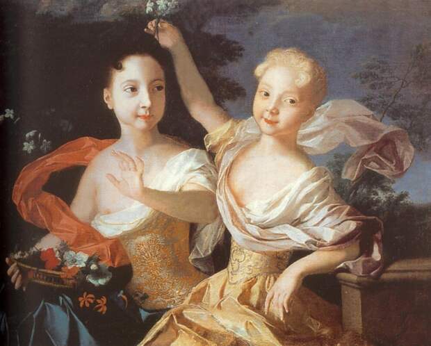 Луи Каравак «Портрет царевен Анны Петровны и Елизаветы Петровны», 1717 год