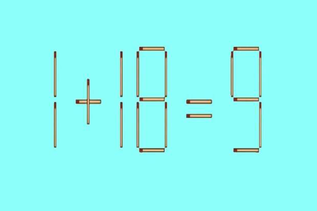 Головоломка со спичками: исправьте равенство, передвинув одну