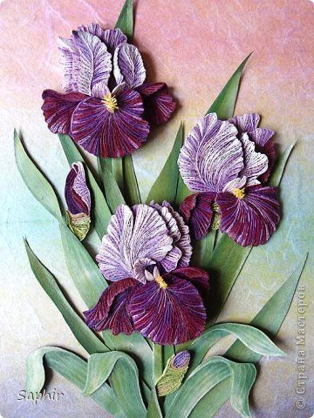 Картина панно рисунок 8 марта Квиллинг КАСАТИКИ Бумага Бумажные полосы фото 1