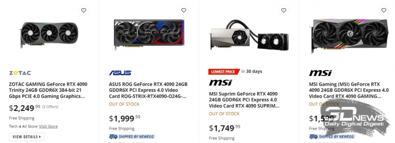 GeForce RTX 4090 появилась в российской рознице — от 138 тыс. рублей"