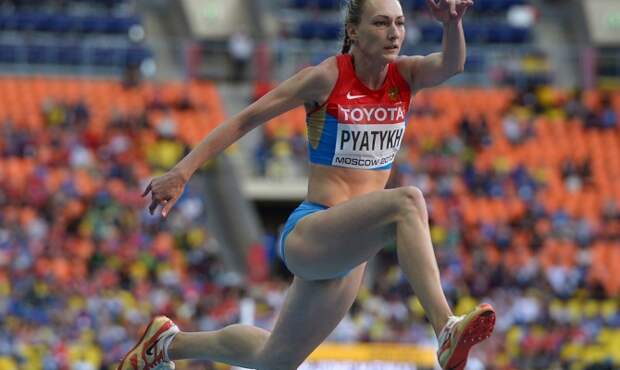 Анна Пятых на чемпионате мира по легкой атлетике в Москве в 2013 году.