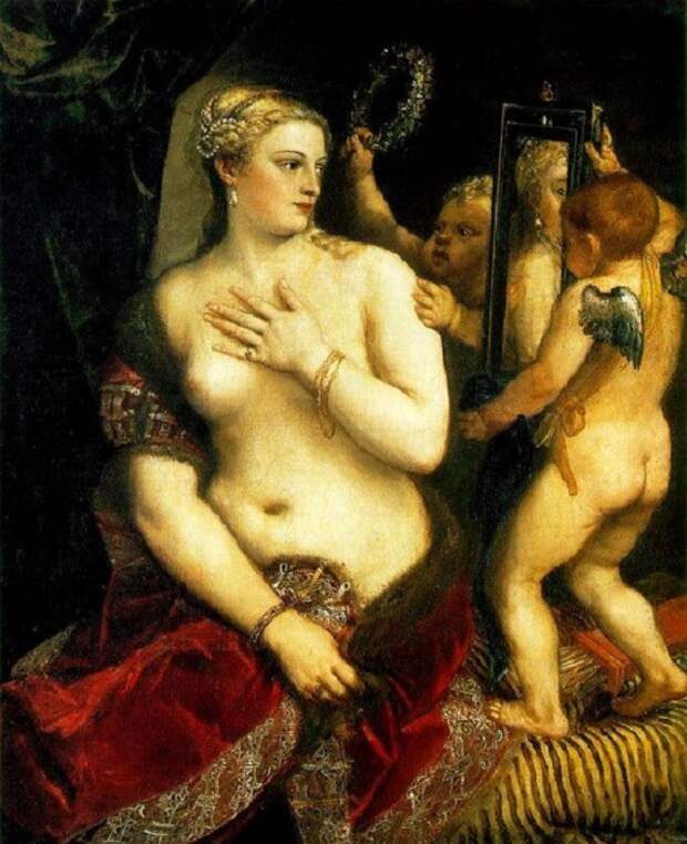 Венера с зеркалом. (1560). Автор: Вечелио Тициан.