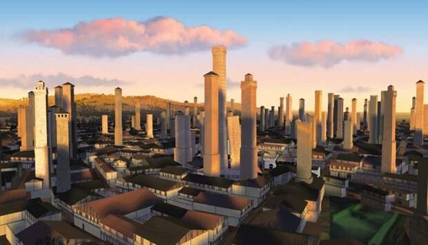 3D-модель средневековой Болоньи (компьютерная графика). | Фото: masterok.livejournal.com. 3D-модель средневековой Болоньи (компьютерная графика). | Фото: masterok.livejournal.com.