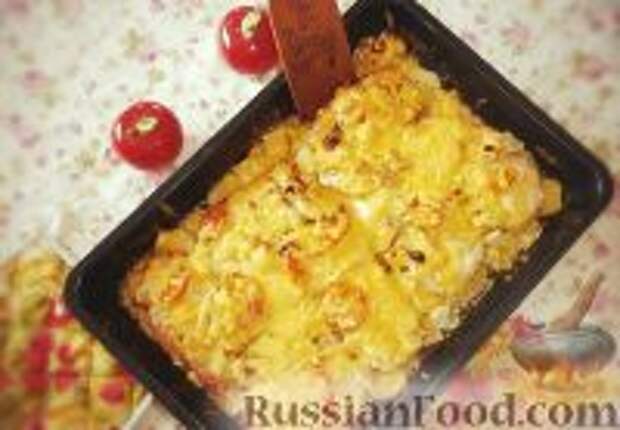Фото к рецепту: Мясо по-французски с картофелем и помидорами