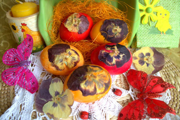 Фото к рецепту: Яйца  в цветочек  #пасха21