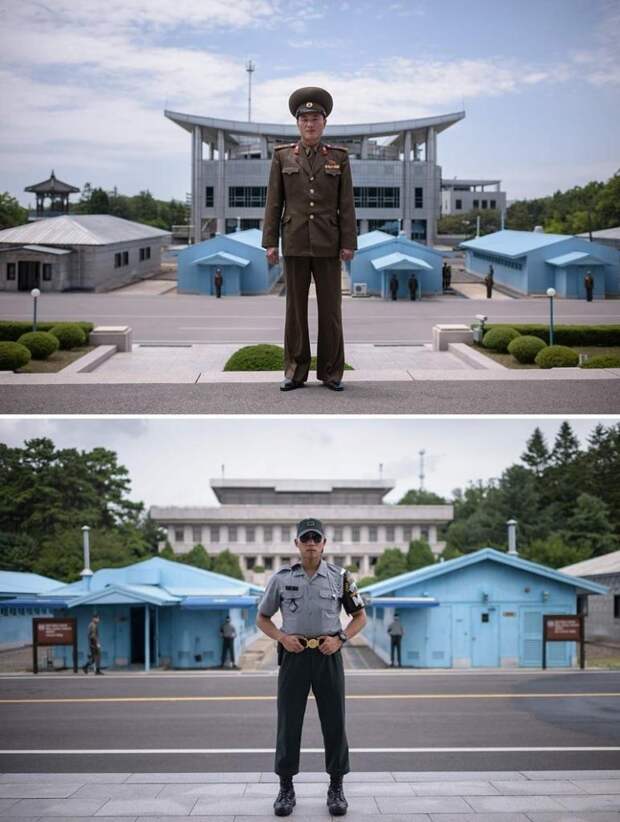 Фотограф запечатлел разительные отличия между Северной и Южной Кореей