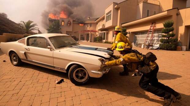Спасение нерядового Mustang: как Shelby GT350 уберегли от пожара ford, ford mustang, mustang, авто, автомобили, мускул-кар, олдтаймер, пожар