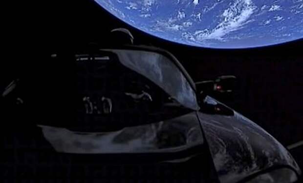 Машина маска в космосе. Фотография машины Лан маска в космосе.