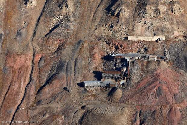 An abandoned coal mine, more than 100 years old, on a mountainside near Longyearbyen on Spitsbergen, in the Svalbard Archipelago, Norway.