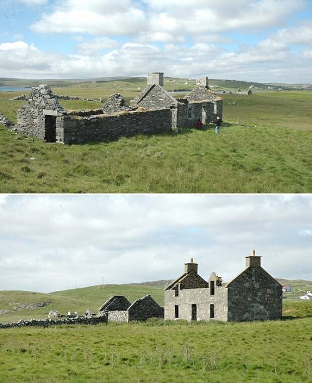 Руины жилого дома, который построил купец Джеймс Митчелл в 1696 году (The Isle of Vaila, Шотландия).
