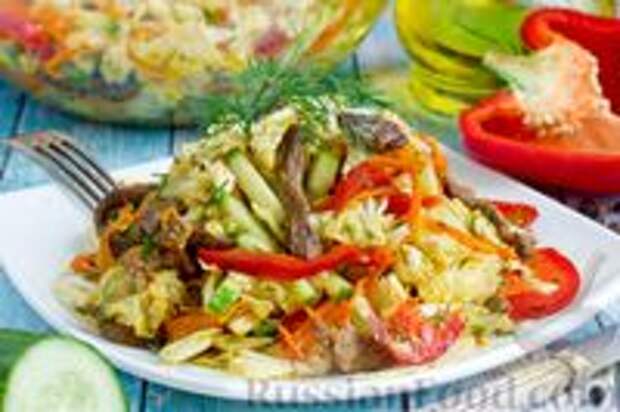 Фото к рецепту: Салат с мясом и овощами