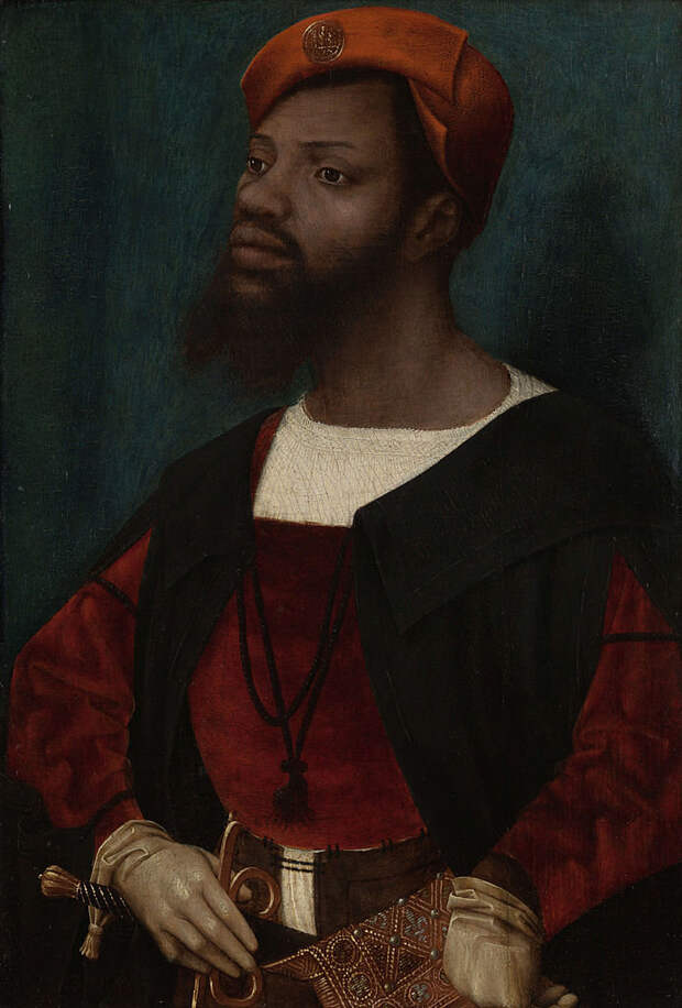 Jan Mostaert's 16th-century painting <em>Portrait of an African man</em>.