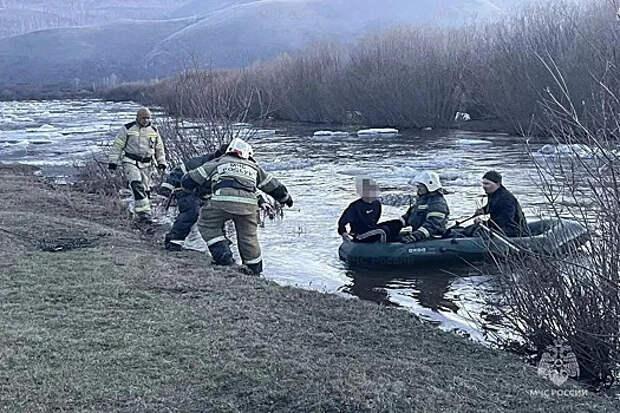 В Забайкалье спасатели сняли с льдины двоих детей на реке Нерча